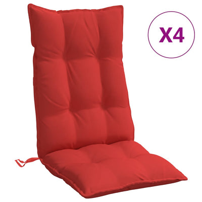 Cojines de silla Vidaxl 4 st de alto oxford tela rojo