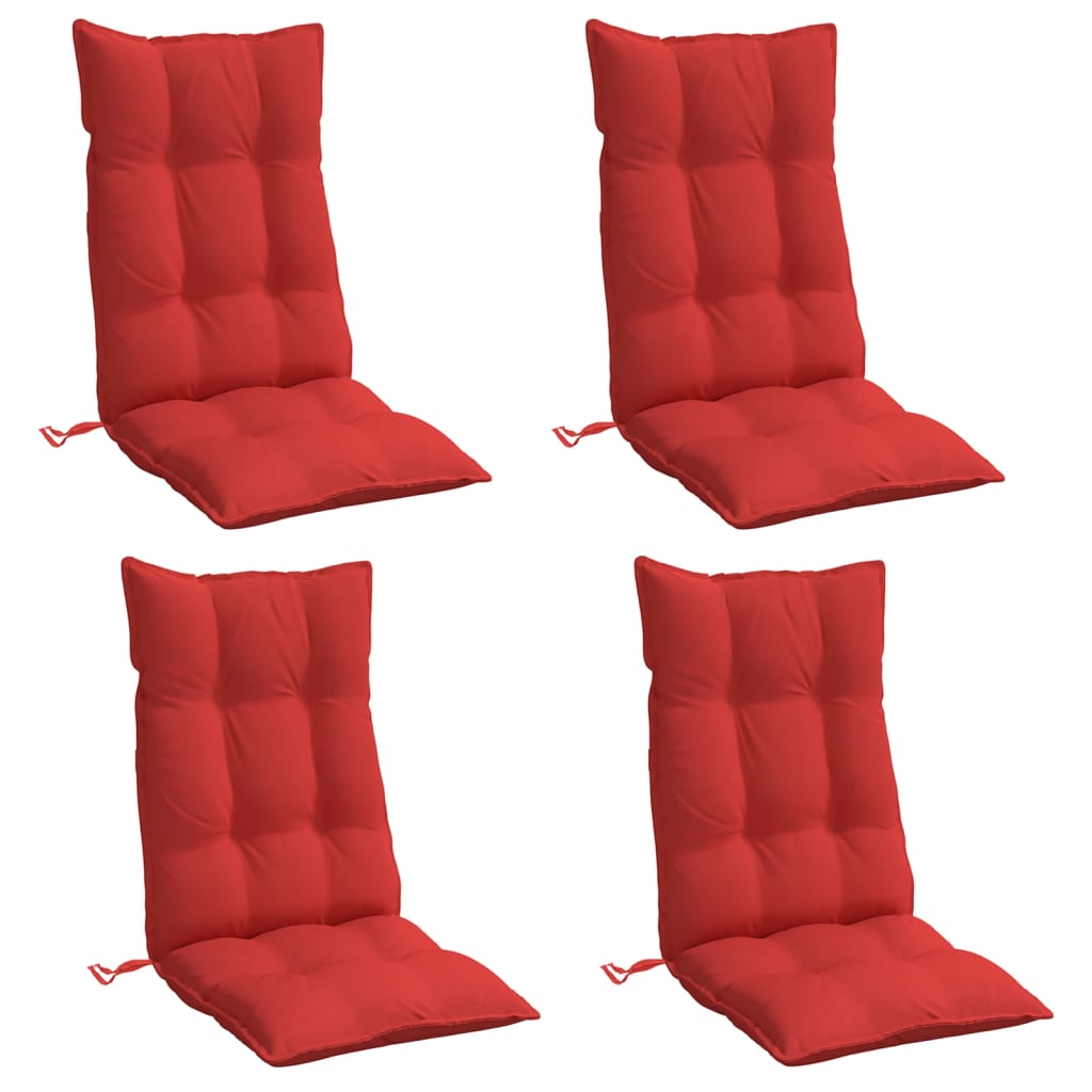 Cojines de silla Vidaxl 4 st de alto oxford tela rojo