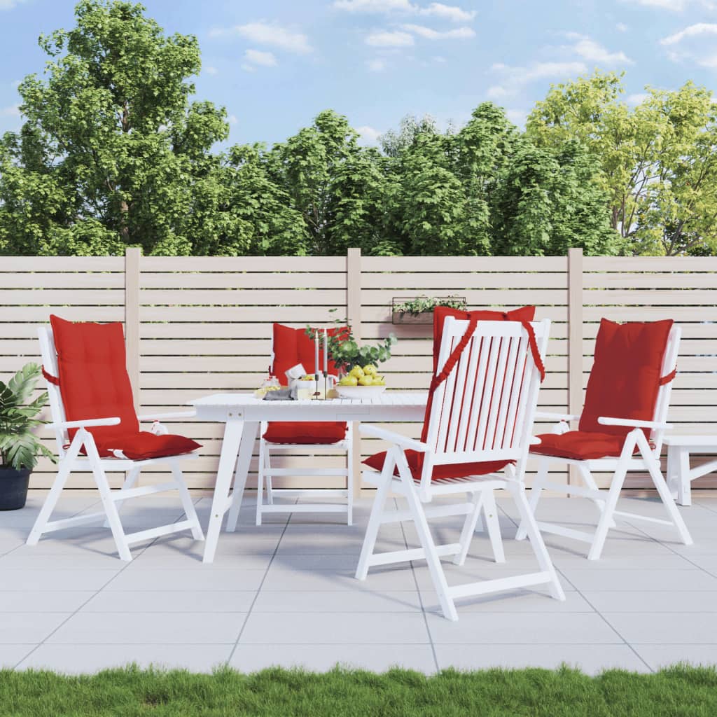 Cojines de silla Vidaxl 4 st de alto oxford tela rojo