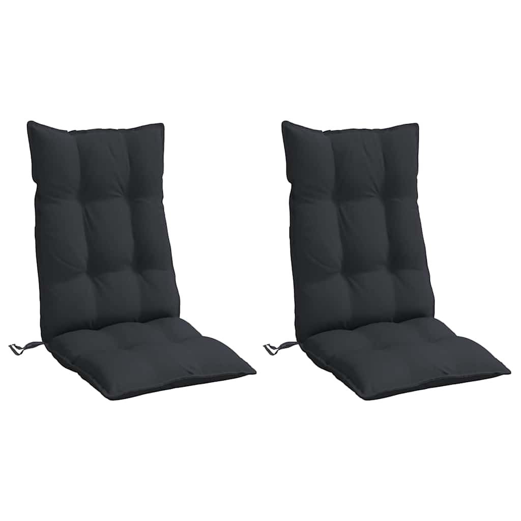 Cojines de silla de Vidaxl 2 st de alto oxford tela negro