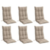 Vidaxl stoelkussens 6 st hoge rug oxford stof taupe