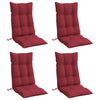 Cuscini di sedia Vidaxl 4 St High Retro in tessuto Oxford Vino rosso