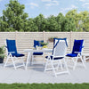 Cojines de silla de Vidaxl 4 st de alto oxford tela de oxford azul