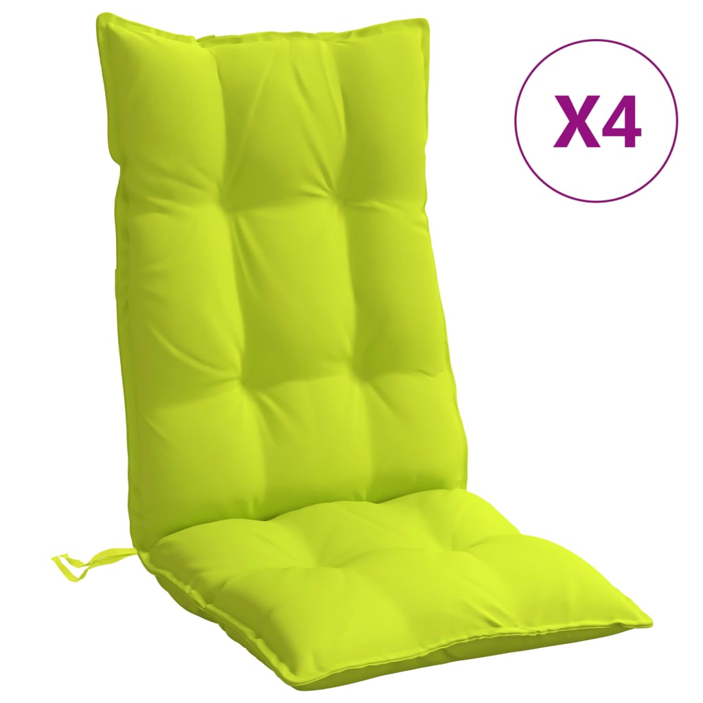 Cojines de silla de Vidaxl 4 st de alto oxford tela de color verde brillante
