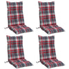Cuscini di sedia Vidaxl 4 St Modello di finestra posteriore alto Oxford Red