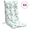 Vidaxl stoelkussens 4 st hoge rug bladpatroon oxford stof