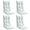 Cojines de silla Vidaxl 4 st de alto patrón de hoja de espalda oxford tela