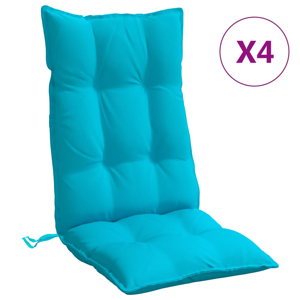 Cuscini da sedia Vidaxl 4 St High Back Oxford Fabric turchese