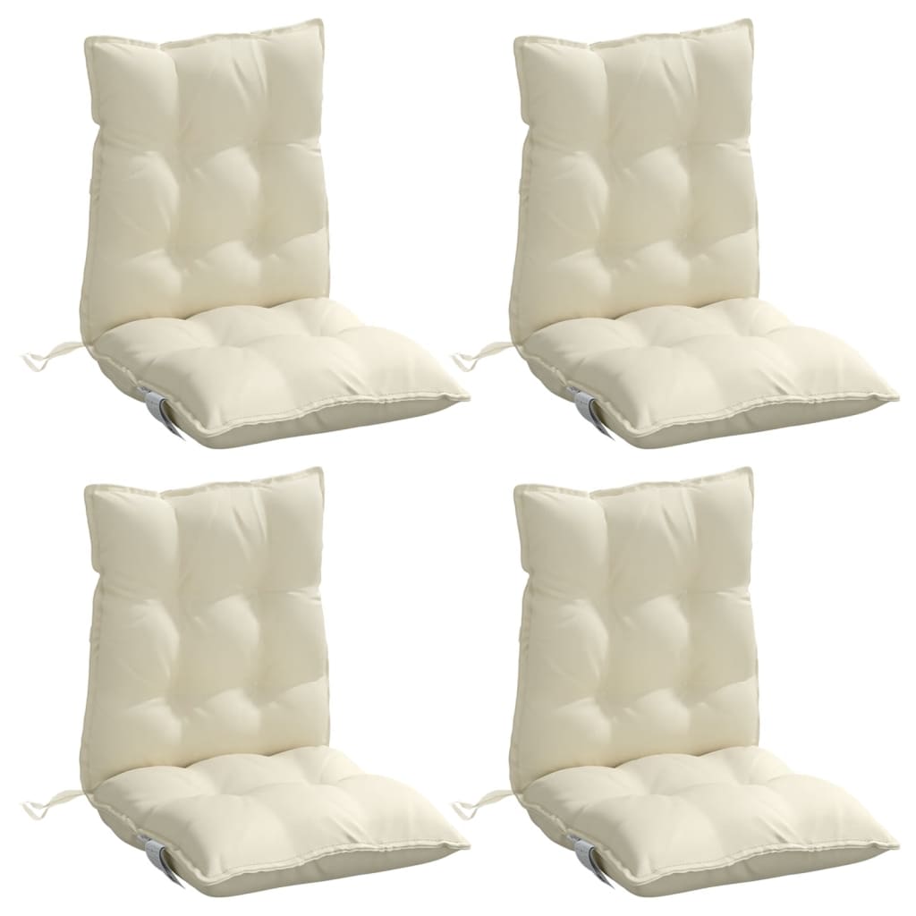 Cojines de silla Vidaxl 4 pcs Back Back Oxford Fabric Crème -Coled
