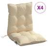 Cojines de silla de Vidaxl 4 pcs beige de tela de oxford baja en la espalda