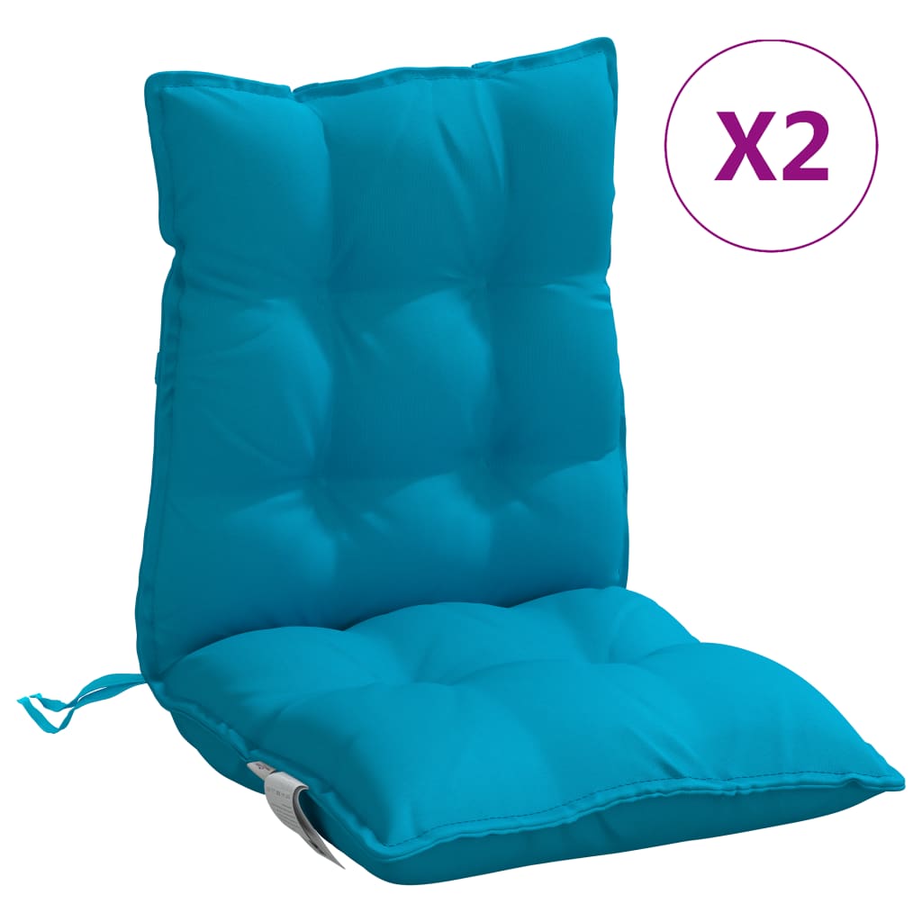 VidaXL cojines de silla 2 uds respaldo bajo tela oxford azul claro