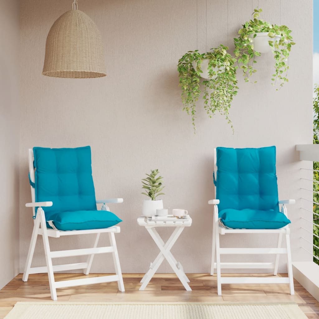 VidaXL cojines de silla 2 uds respaldo bajo tela oxford azul claro