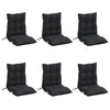 Vidaxl stoelkussens 6 st lage rug oxford stof zwart