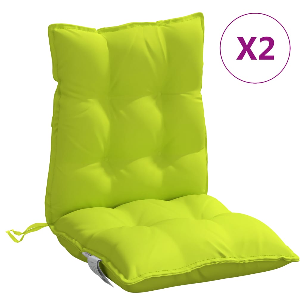 Cuscini di sedia Vidaxl 2 pezzi Bassero basso tessuto Oxford verde brillante