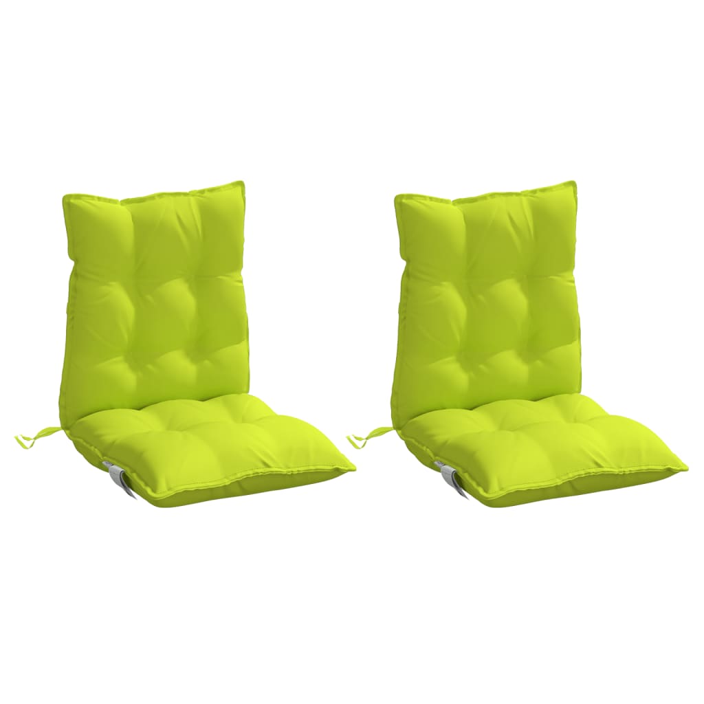 Cuscini di sedia Vidaxl 2 pezzi Bassero basso tessuto Oxford verde brillante