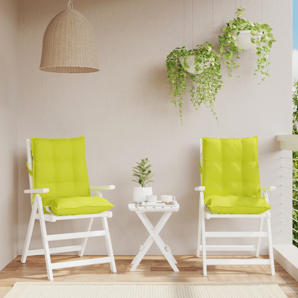 Cuscini di sedia Vidaxl 2 pezzi Bassero basso tessuto Oxford verde brillante