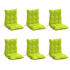 Cojines de silla de Vidaxl 6 pcs tela de oxford de espalda de color verde brillante