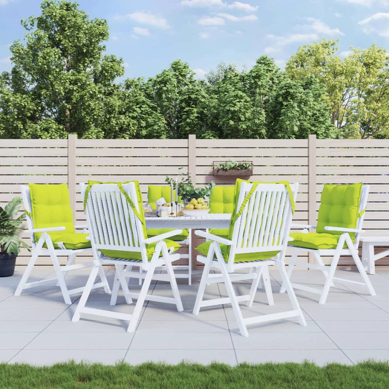 Cojines de silla de Vidaxl 6 pcs tela de oxford de espalda de color verde brillante