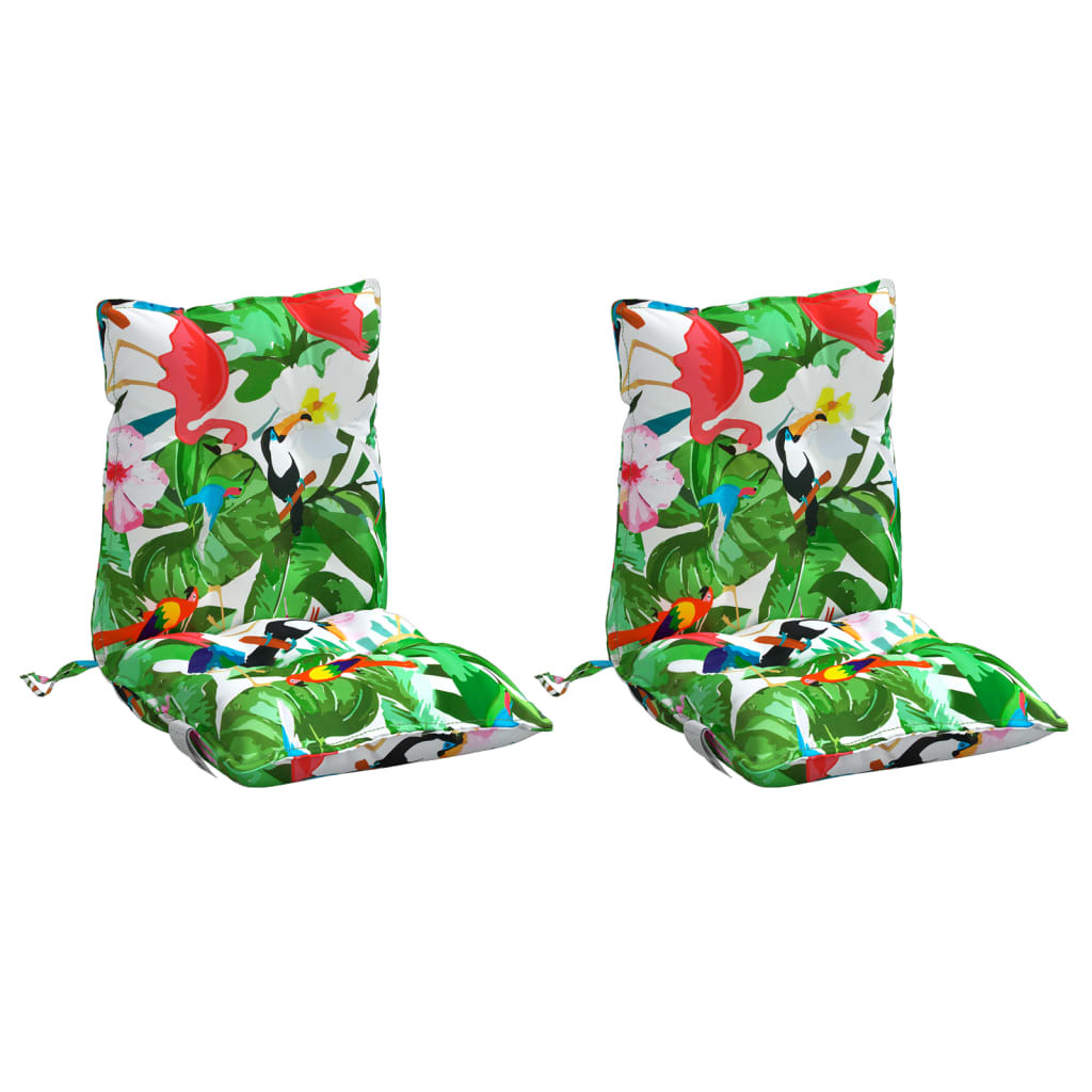 VidaXL cojines de silla 2 piezas respaldo bajo tela oxford multicolor