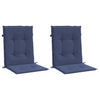 Cojines de silla Vidaxl 2 pcs tela de espalda baja azul marino