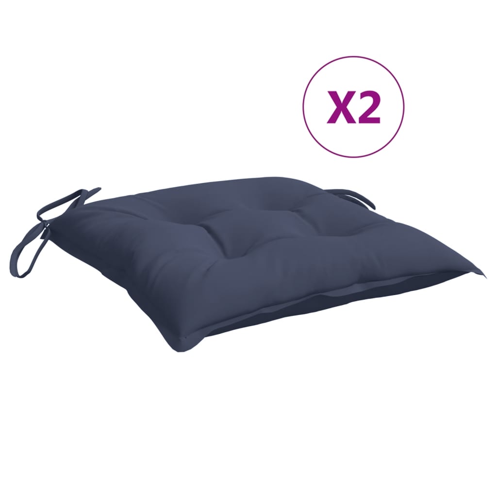 Cojines de silla Vidaxl 2 st 50x50x7 cm oxford tela marine azul