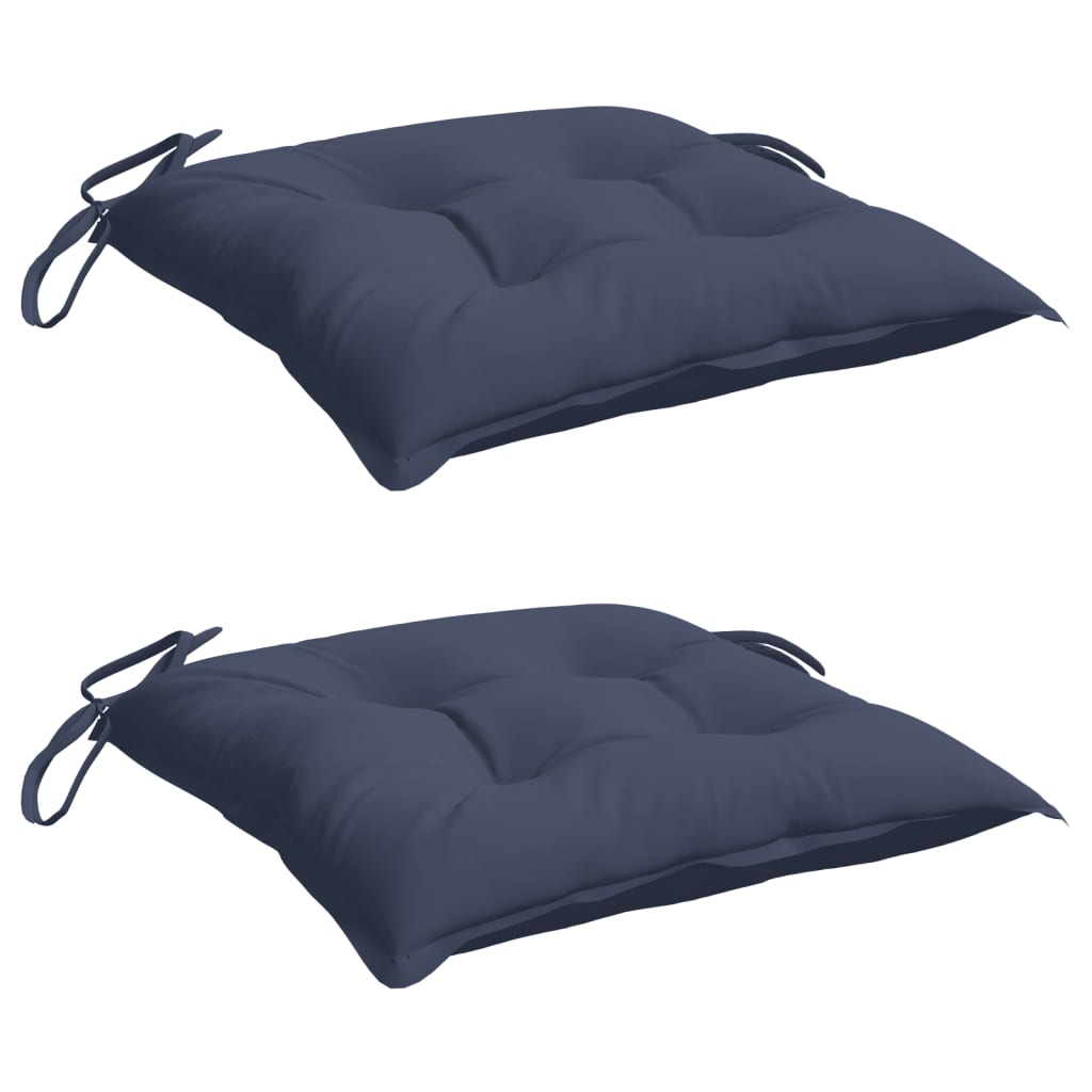Cojines de silla Vidaxl 2 st 50x50x7 cm oxford tela marine azul