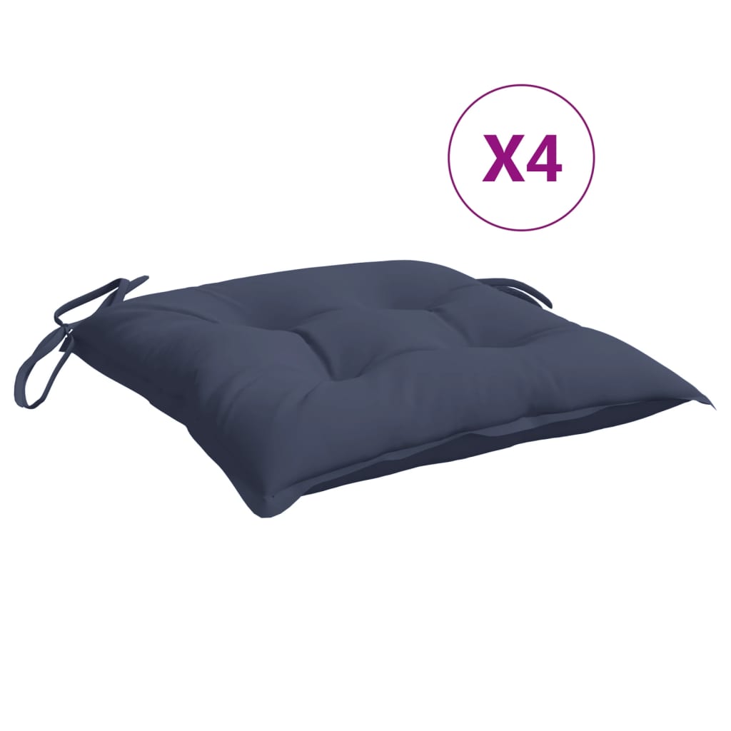 Cojines de silla Vidaxl 4 st 50x50x7 cm oxford tela marine azul