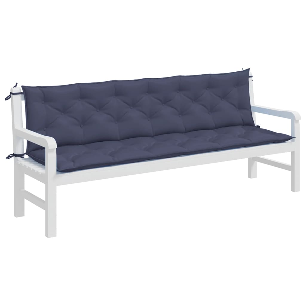 Vidaxl Garden Bench Cushions 2 St 200x50x7 cm tessuto oxford blu marino