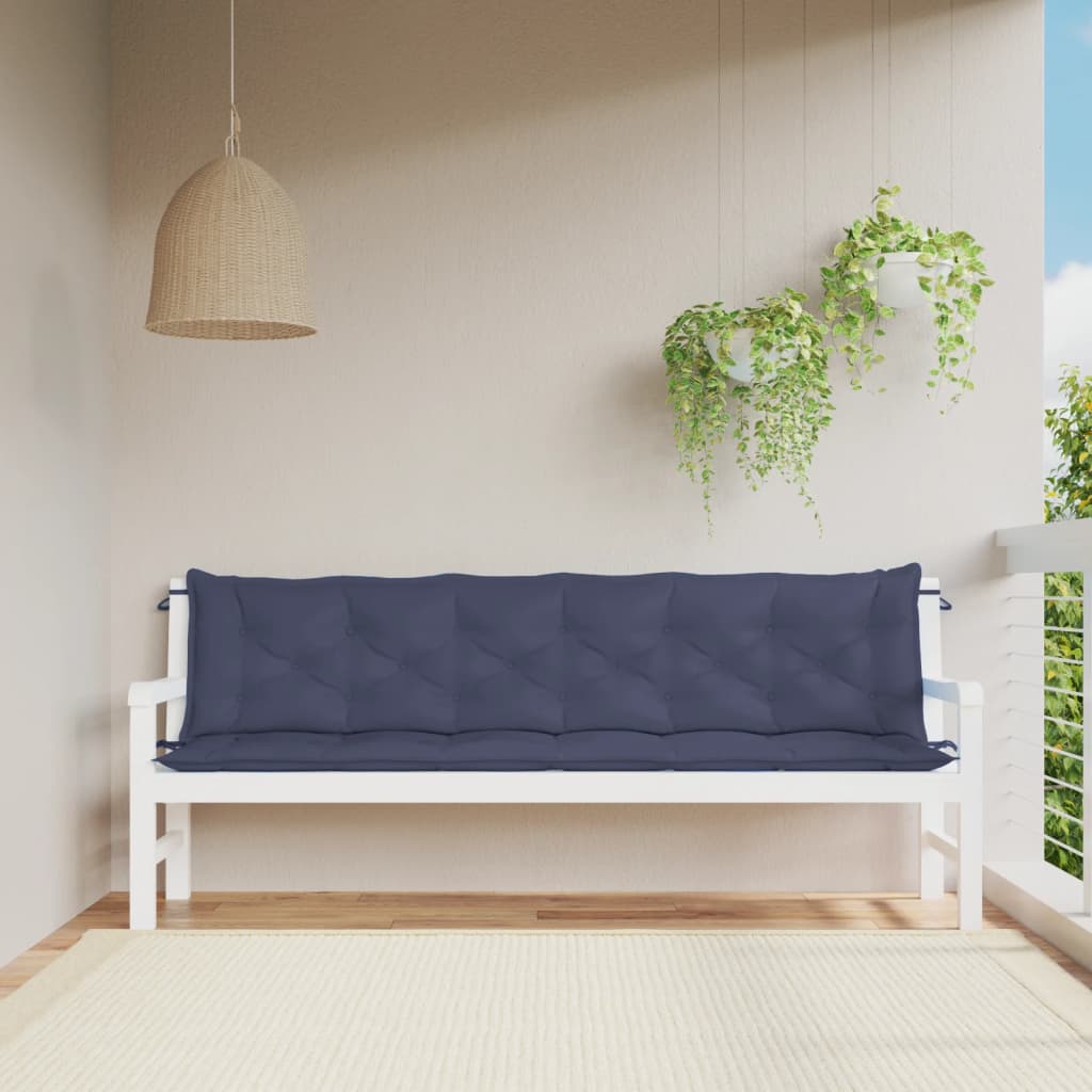 Vidaxl Garden Bench Cushions 2 St 200x50x7 cm tessuto oxford blu marino