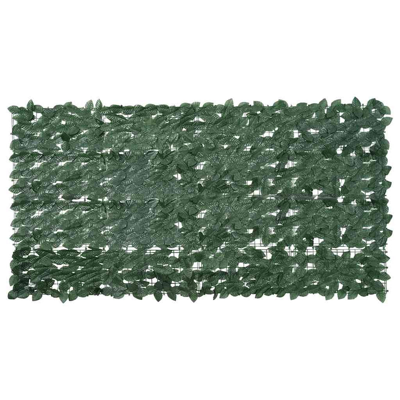 Schermo del balcone Vidaxl con foglie verde scuro 200x100 cm