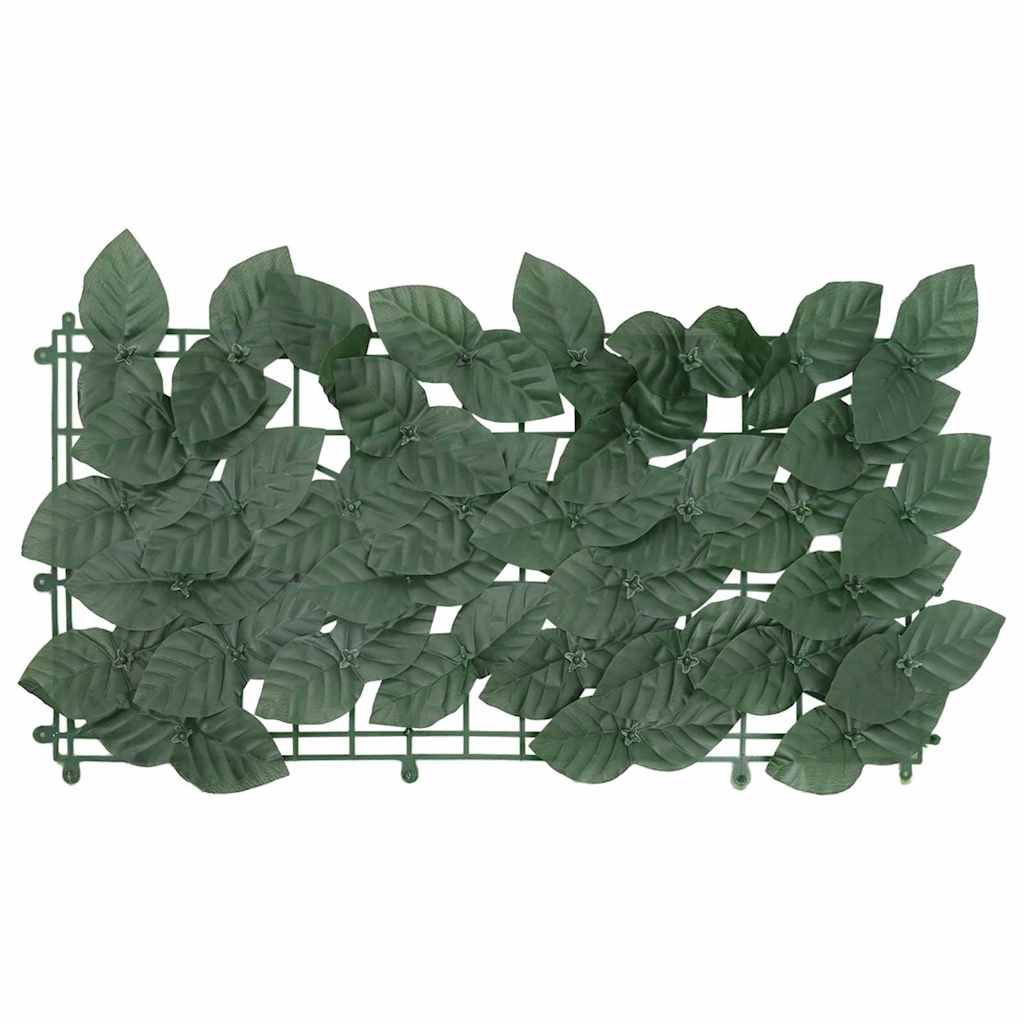 Schermo del balcone Vidaxl con foglie verde scuro 200x100 cm