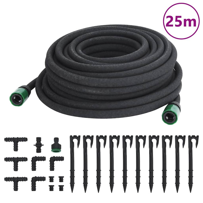 Vidaxl DRIP HOSE 0.6 '' 25 m in gomma nera