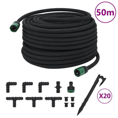 Manguera de goteo de Vidaxl 0.6 '' 50 m de goma negra