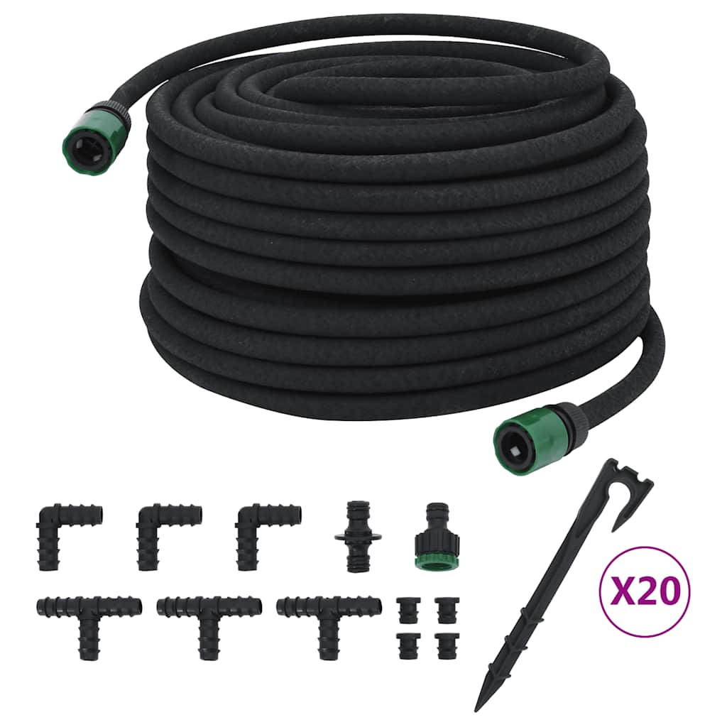 Vidaxl DRIP HOSE 0.6 '' 50 m in gomma nera