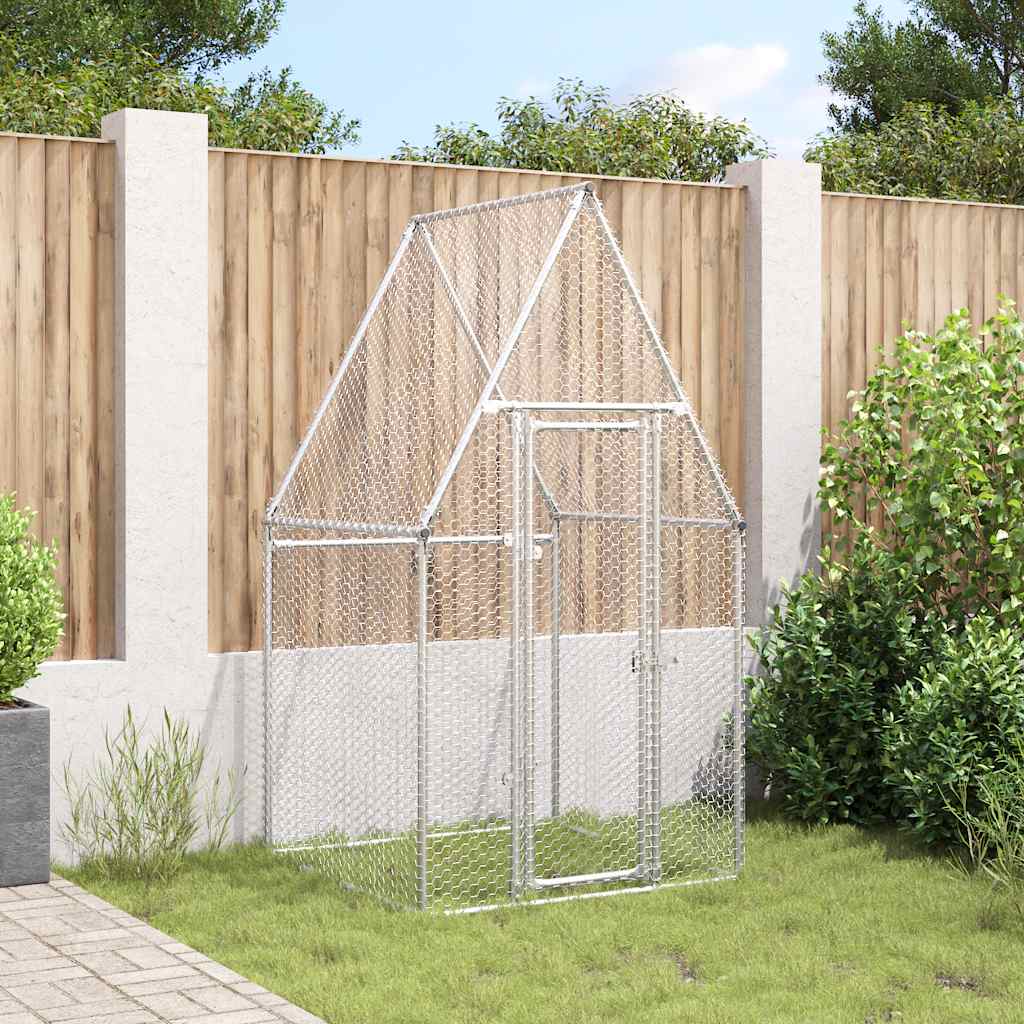 Vidaxl kippenhok 100x100x190 cm gegalvaniseerd staal zilverkleurig
