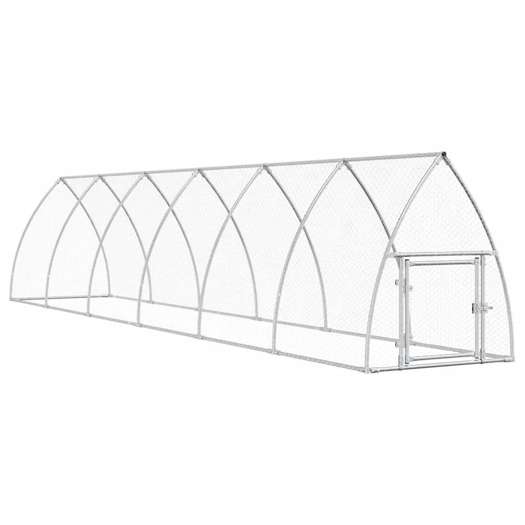 Vidaxl kippenhok 600x105x120 cm gegalvaniseerd staal zilverkleurig