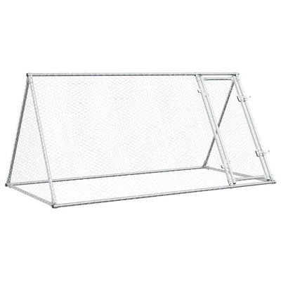 Vidaxl Chicken Coop 200x105x91 cm de acero galvanizado de color plateado