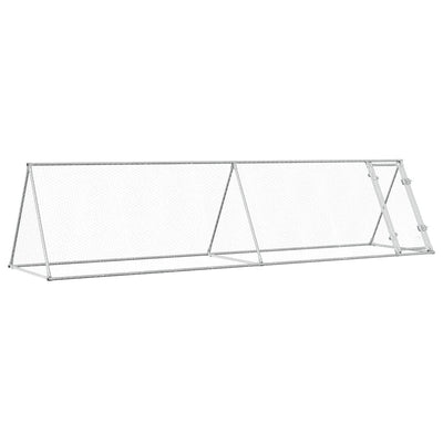 Vidaxl Chicken Coop 400x105x91 cm de acero galvanizado de color plateado