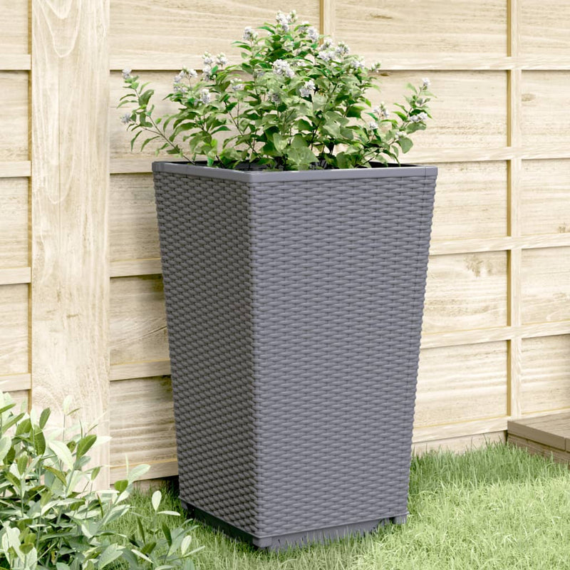 Vidaxl plantenbakken 2 st 32,5x32,5x57 cm polypropeen blauwgrijs