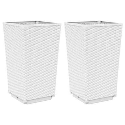 Vidaxl Fioter 2 St 32.5x32.5x57 cm Polypropene White