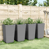 Vidaxl plantenbakken 4 st 32,5x32,5x57 cm polypropeen lichtgrijs