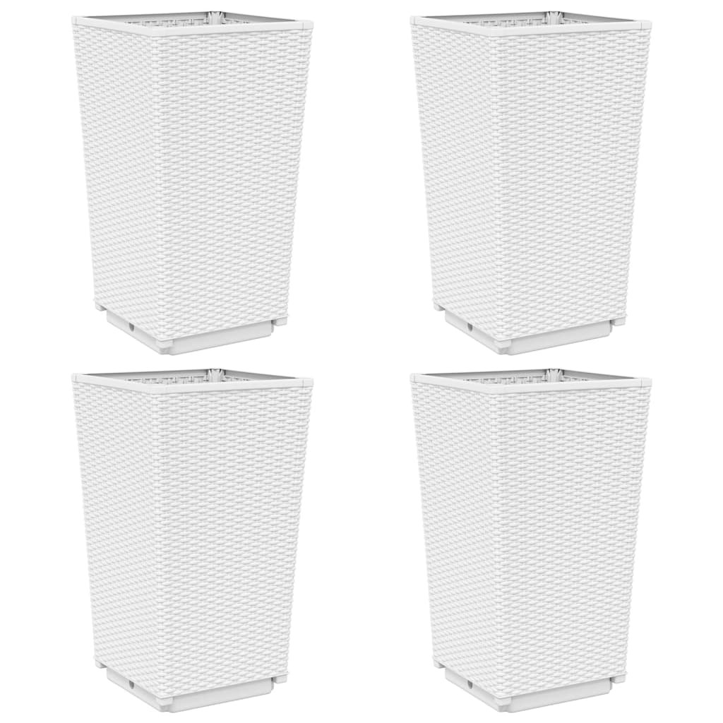 Plantadores Vidaxl 4 ST 32.5x32.5x57 CM Polypropene White