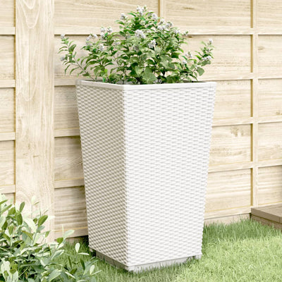 Vidaxl plantenbakken 4 st 32,5x32,5x57 cm polypropeen wit