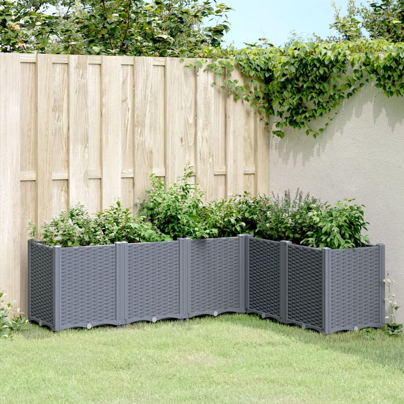 Vidaxl plantenbak 160x120x53 cm polypropeen blauwgrijs