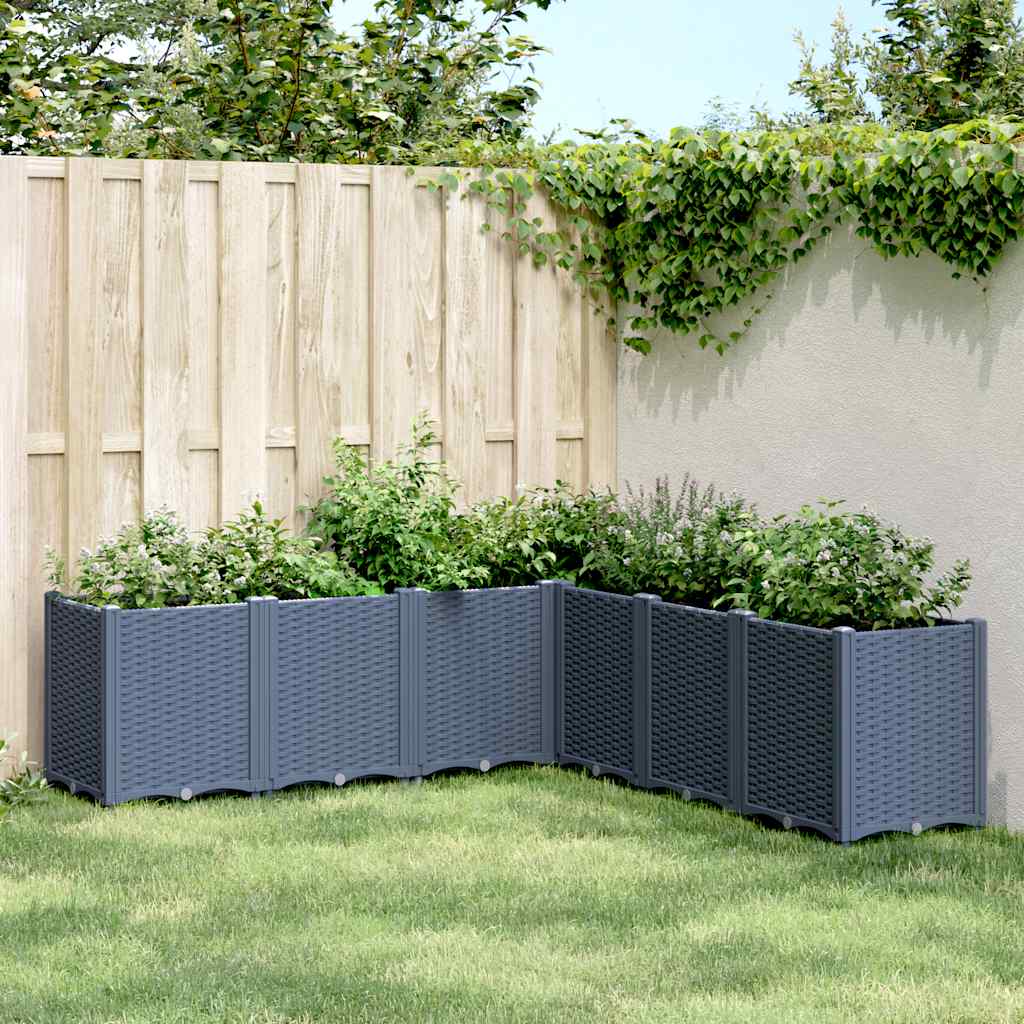 Vidaxl Planning Box 160x160x53 cm Polypropene Gray