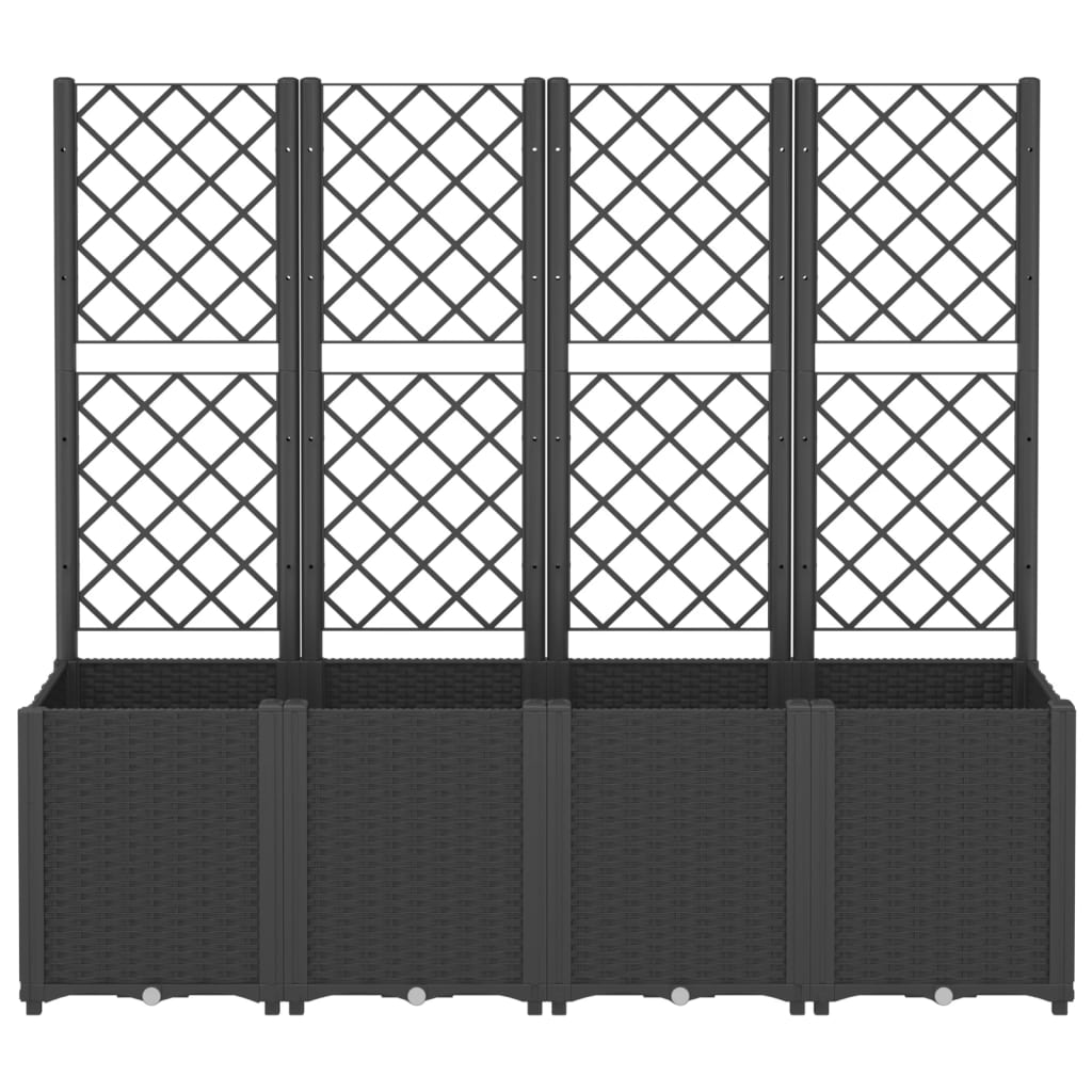 Caja de planificación Vidaxl con SLAT 160x40x140 cm Polypropene Negro