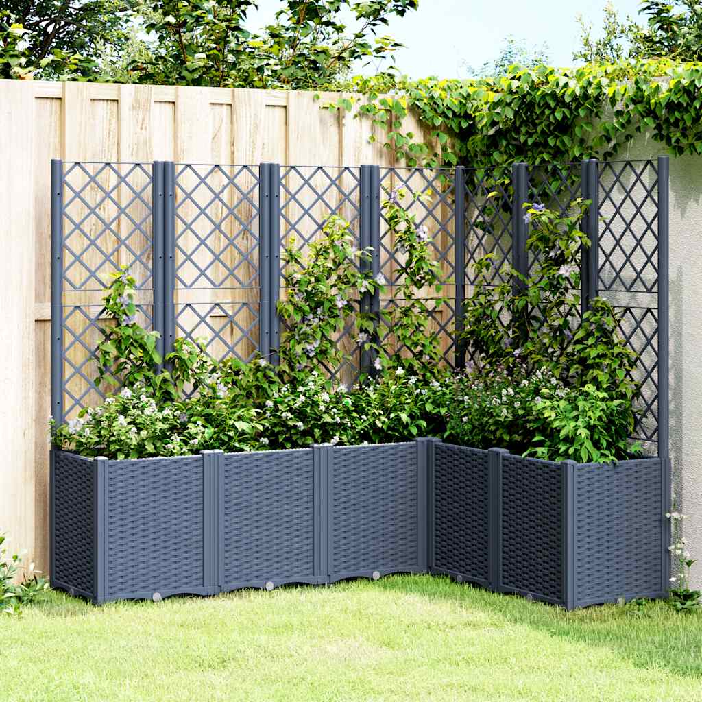 Caja de planificación Vidaxl con SLAT 160x120x140 cm Polypropene Gray