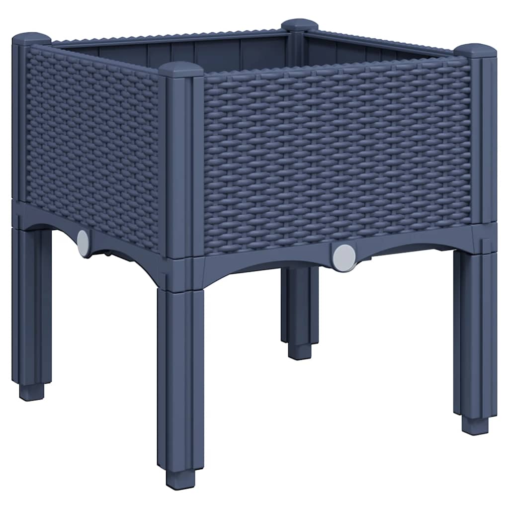 Caja de planificación de Vidaxl con piernas 40x40x42 cm Polypropene Gray