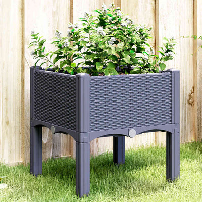 Scatola di pianificazione Vidaxl con gambe 40x40x42 cm grigio polipropene