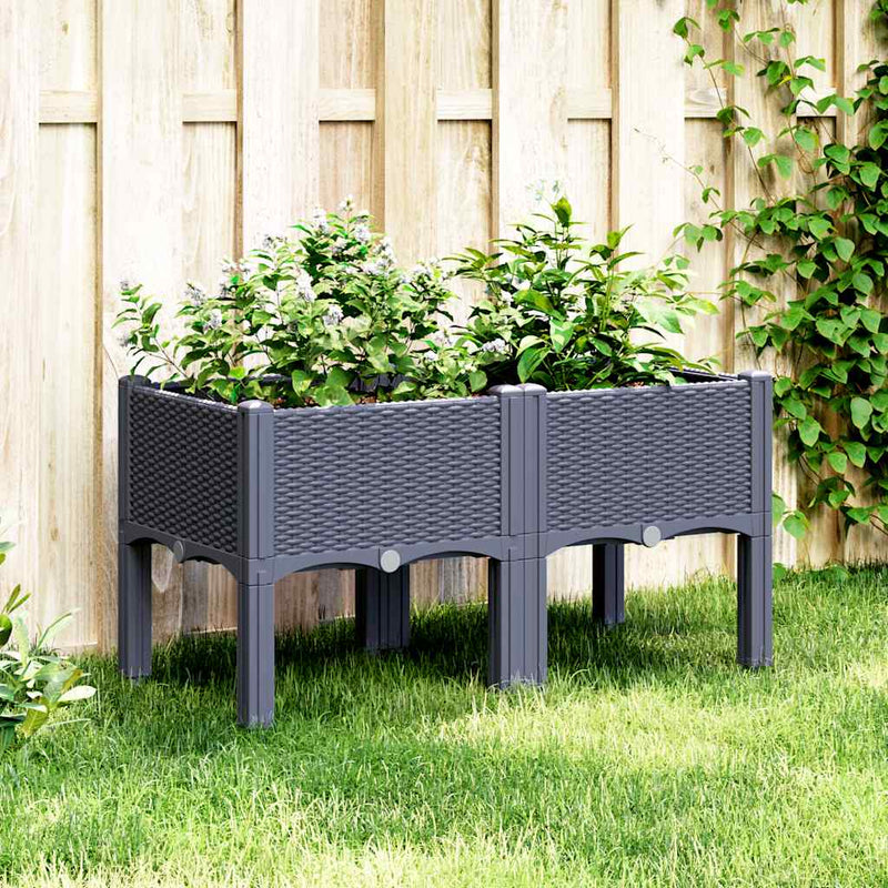 Caja de planificación Vidaxl con piernas 80x40x42 cm Polypropene Gray